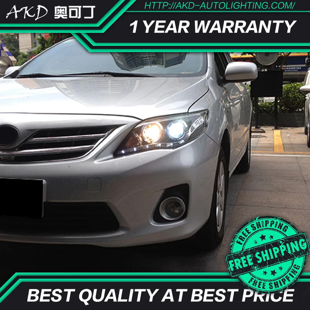 AKD тюнинг автомобильных фар для Toyota Corolla 2011-2013 светодиодные фары DRL ходовые огни