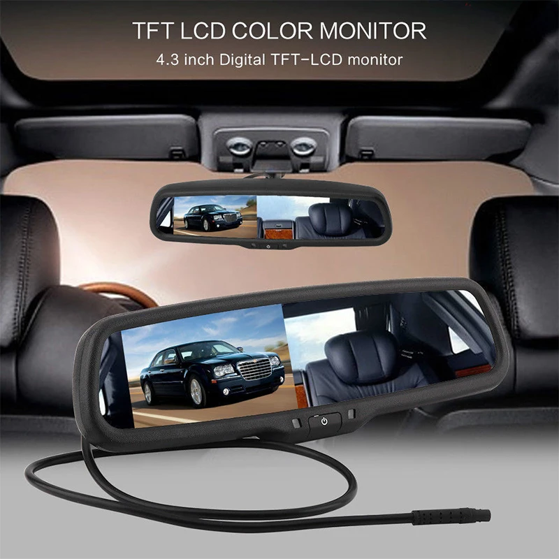 Зеркало с затемнением монитор заднего вида 4 3 &quotTFT LCD Автомобильный Обратный