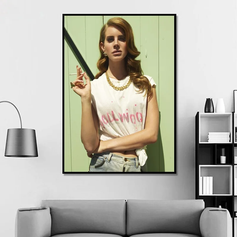 Lana Del Rey Singer Music Poster Hip Hop RapPrint Band Star Wall Art Painting Room Home Decor Canvas Print | Дом и сад