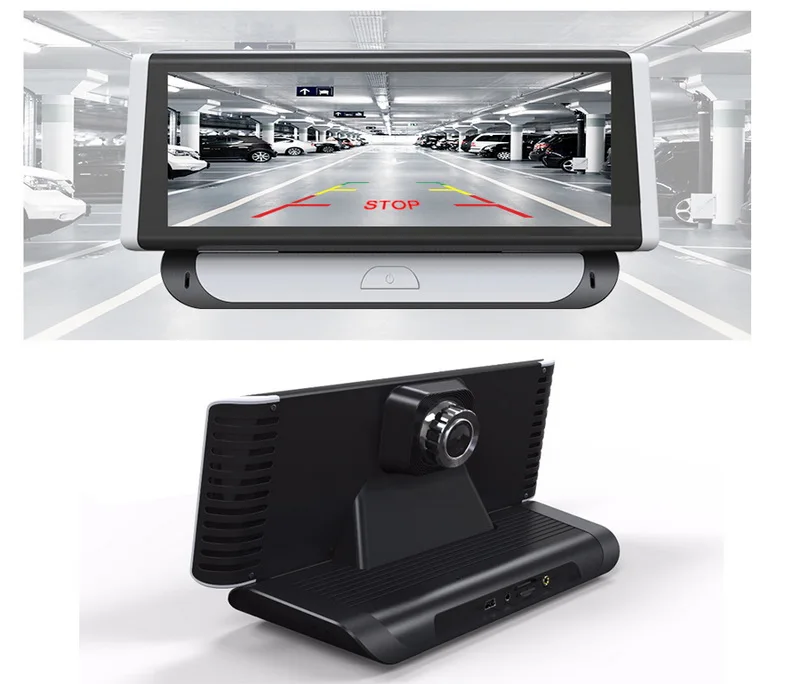 DVR Автомобильная камера 4G Bluetooth Камера ADAS gps навигация двойной объектив Android 5,1 1280*400 видео рекордер 1080P 1G ram 16G rom 8 дюймов