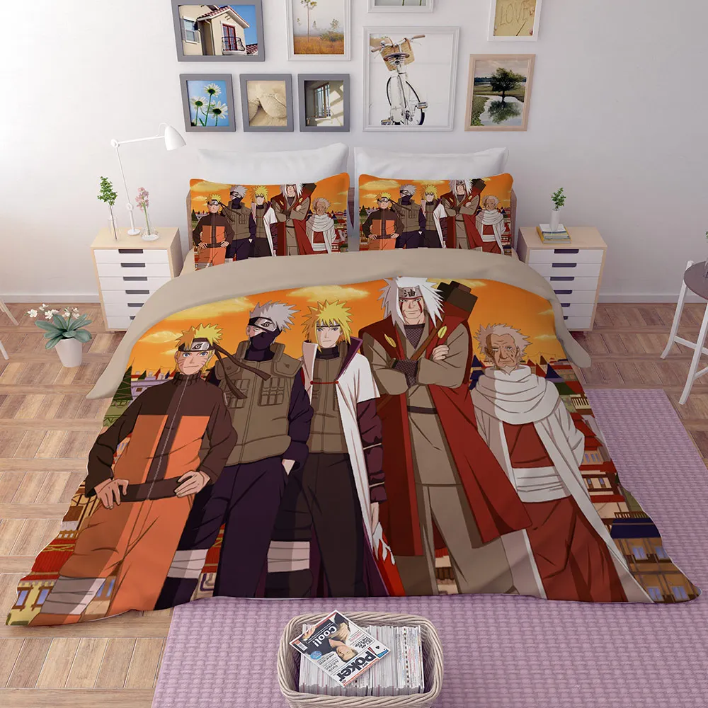Mxdfafa японское постельное белье с аниме набор Наруто напечатаны с 2 dakimakura Чехлы+ пододеяльник мультяшный пододеяльник набор дропшиппинг