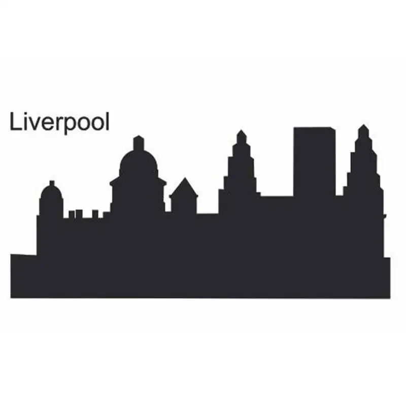 Ливерпуль городская наклейка достоверный пейзаж Наклейка на стену эскиз