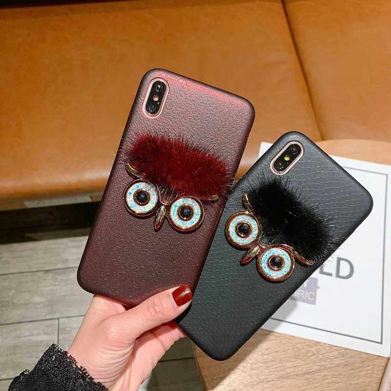 Новый блестящий чехол для телефона с рисунком в виде животного iPhone XR/XS MAX Сова