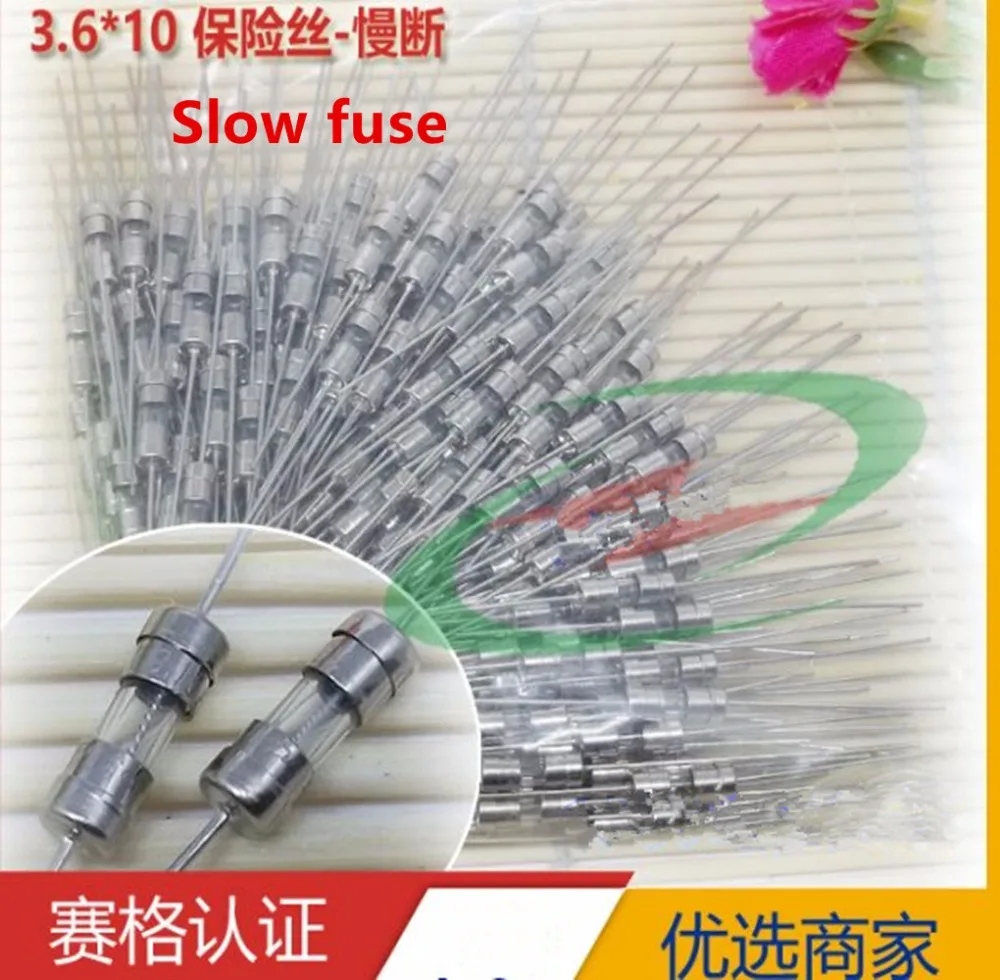 3.6*10 MM 800mA 250V 0.8A Cap Slow fuse for lead glass new and original 200pcs/lot | Fuses
