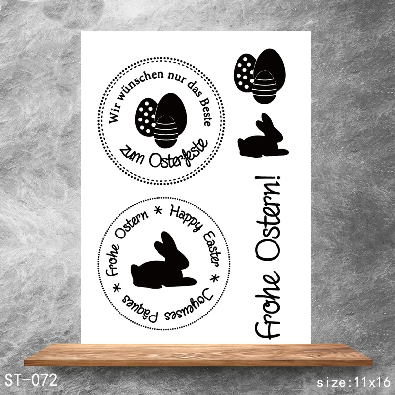 

Creative Happy Easter Transparent Stamps DIY Scrapbooking Album Card Making DIY Decoration Making Embossing Stencil
