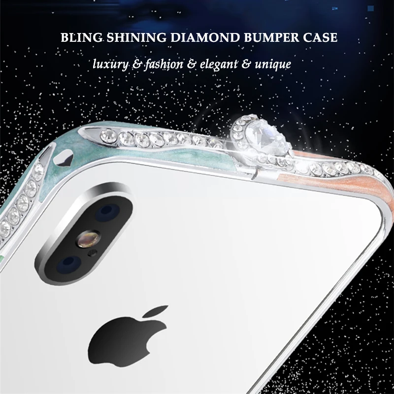 Блестящие стразы бампер чехол для iPhone 11 XS Max XR X 8 7 6 S Plus чехол s диаманта Bling «любящее сердце» с декоративной металлической пряжкой и Алюминий рамка