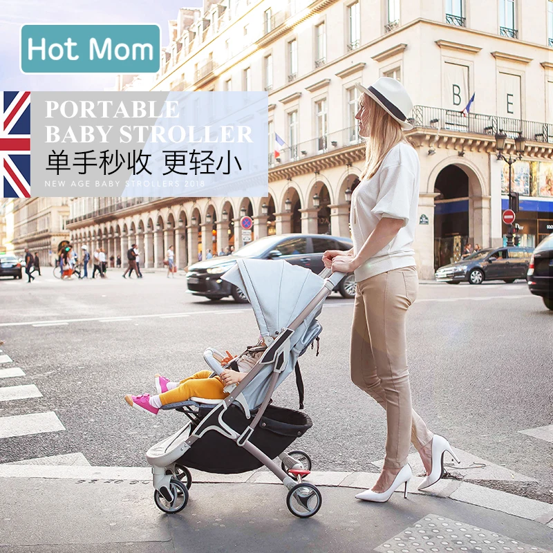 Babyfond Hotmom Роскошная детская коляска складная супер легкая может сидеть лежать bbay