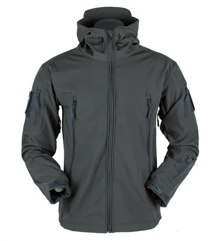 

Shark Skin Softshell Jacket Men Outdoor Windproof Hooded Tactical Military Coat Windbreaker Thermal Fleece Hiking Jackets