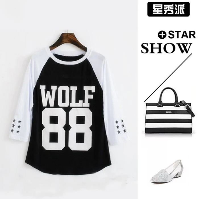 KPOP EXO XOXO KISS & HUG FIRSTYEAR WOLF88 KRIS XIUMIN LUHAN CHEN TAO D.O. Футболка BAEKHYUN CHANYEOL KAI SEHUN рукав три