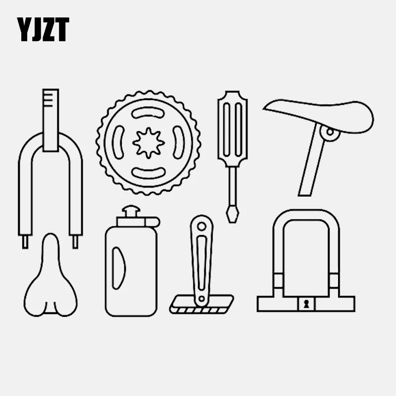 

YJZT, 14,8 см * 9,5 см, инструмент для ремонта велосипеда, виниловая Высококачественная наклейка на автомобиль