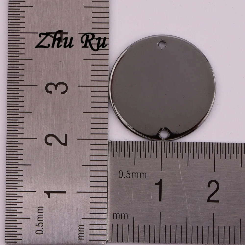 ZHU RU 10 шт./лот 20 мм 5 цветов медные круглые Блестки в форме диска Diy Ювелирные