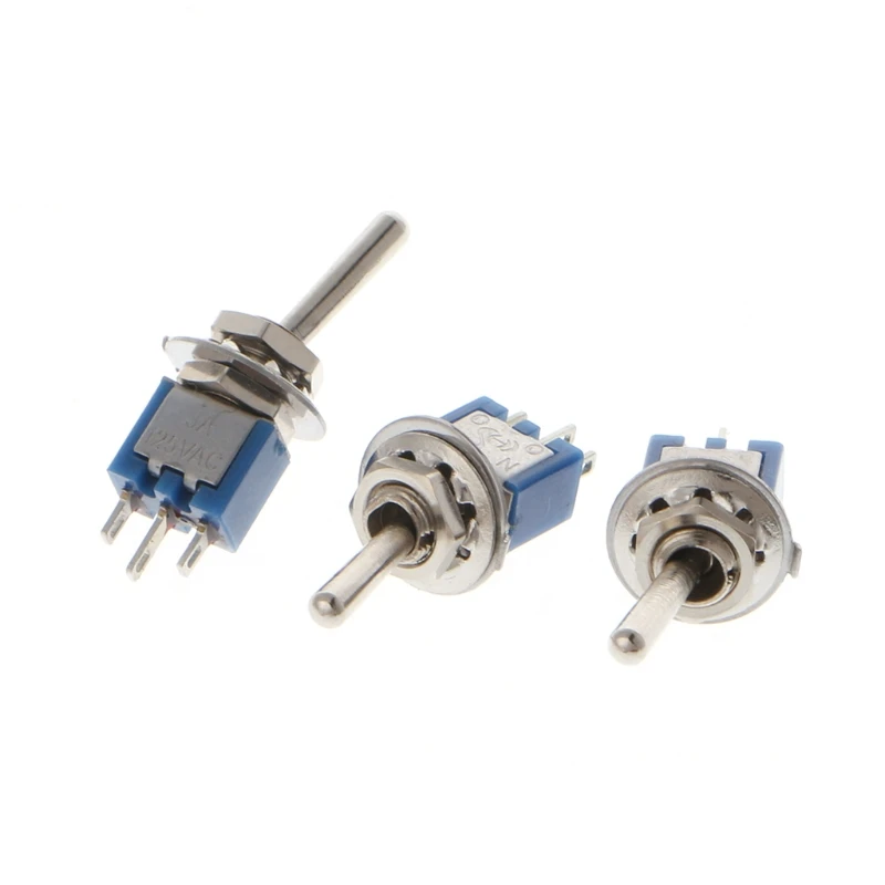 10 шт. AC 250V/1.5A 125V/3A SPDT 3 Pin Кнопка ВКЛ/на 2 Позиции Мини тумблер синий|Выключатели| |