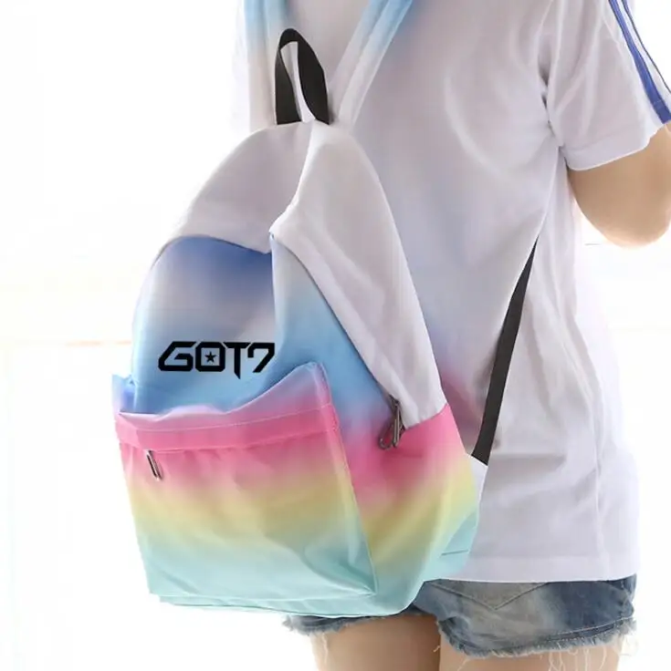 Новый kpop GOT7 группа надпись Джексон одной и той же градиент розовый синий цвет