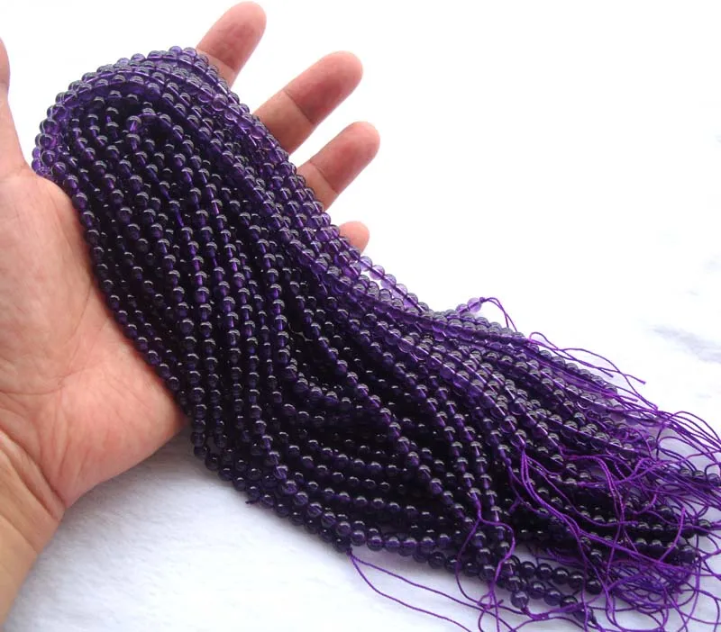 Натуральный Аметист Круглый 5 шарики для самостоятельного изготовления