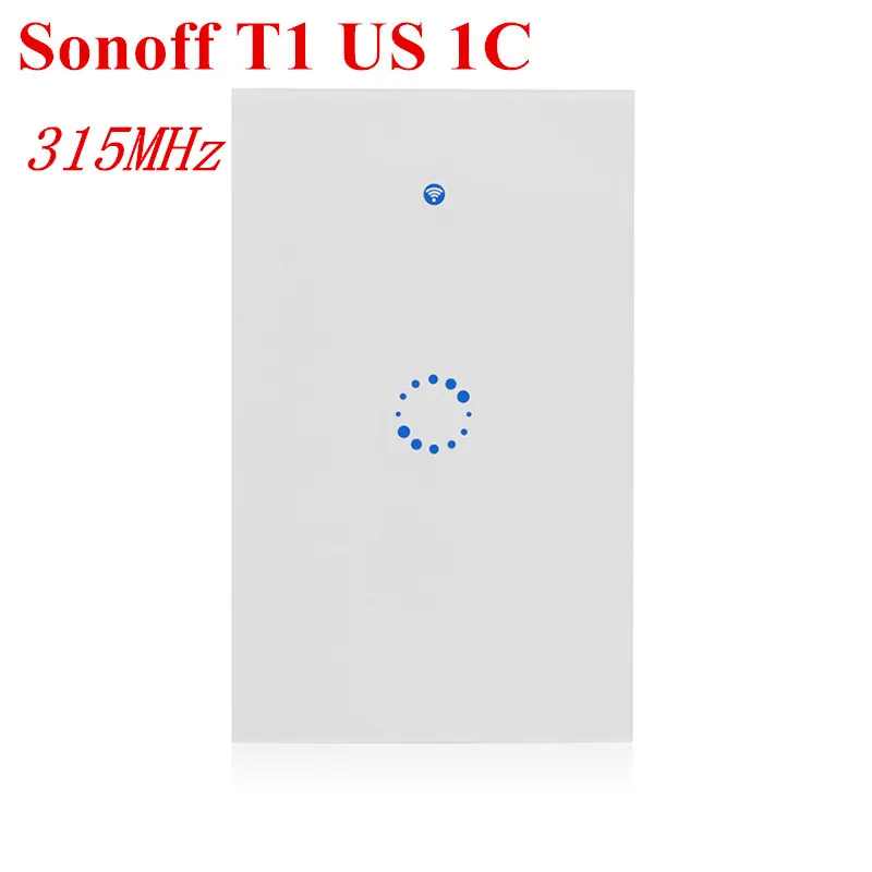 Интеллектуальный выключатель света Sonoff T1 US/EU Wi-Fi RF/APP/Touch Управление настенный выключатель света 1/2/3 Gang 86 панель типа настенный сенсорный переключатель света Умный дом - Комплект: Sonoff T1 US 1C