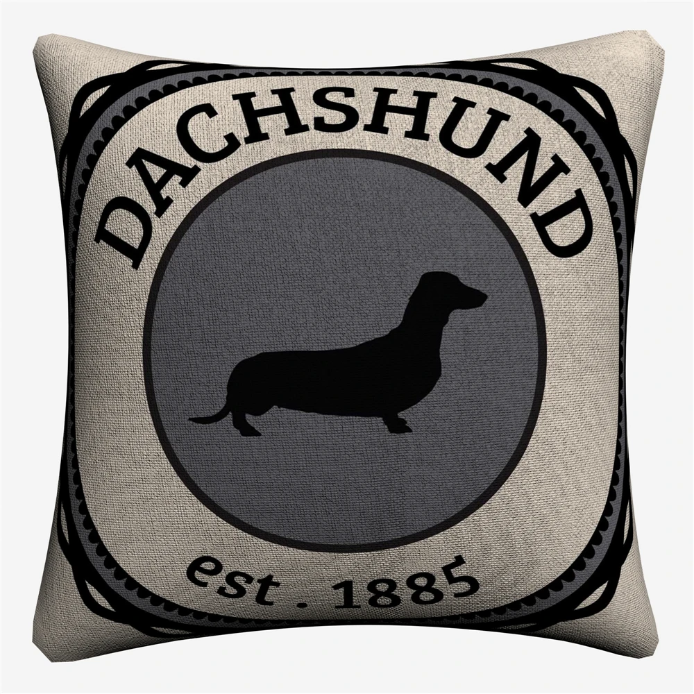 Dachshund Art Dog Pet Decorative Pillow Covers For Sofa Home Decor Linen Cushion Case 45x45cm Throw Cases | Дом и сад