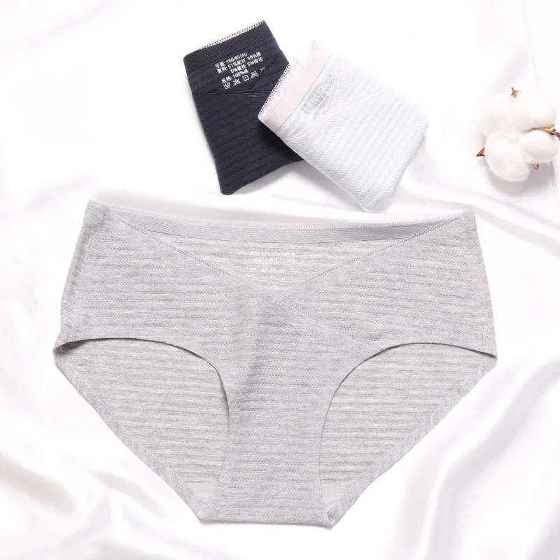 Женское нижнее белье из хлопка с заниженной талией 3 предмета дышащая сетка для
