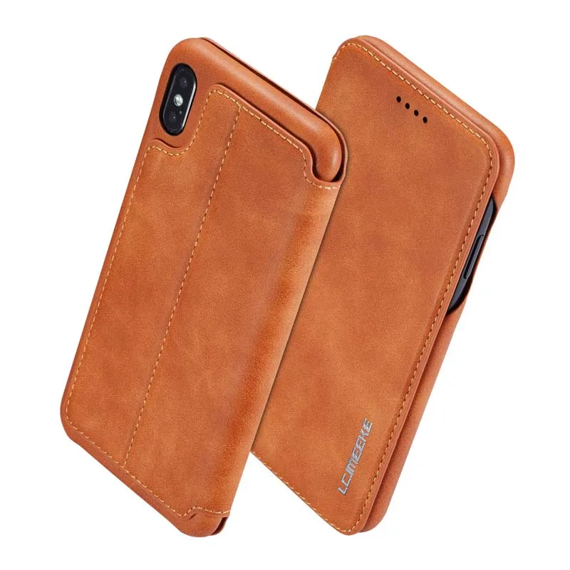 Real Genuine Leather Case For iphone XS Max XR X case Cover Flip Wallet Card Holder Stand apple Xr mar Coque Funda | Мобильные