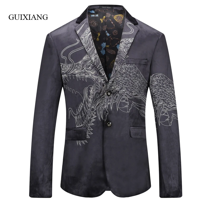 

2019 new arrival style men boutique blazers high quality embroider slim men's single breasted suit jacket dress size M-3Xl