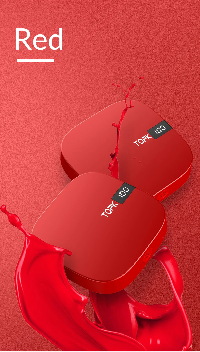 TOPK mi ni power Bank 10000 мАч Зарядное устройство, портативное зарядное устройство, внешний аккумулятор, двойной USB зарядное устройство, повербанк для iPhone Xiaomi mi 9