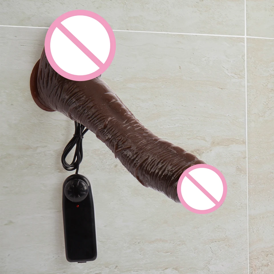 10 5 ''большой фаллоимитатор вибратор реалистичный мягкий силиконовый ремешок