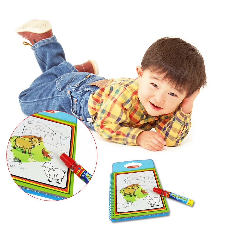 6 цветов Волшебная книга для рисования водой раскраска граффити с волшебной