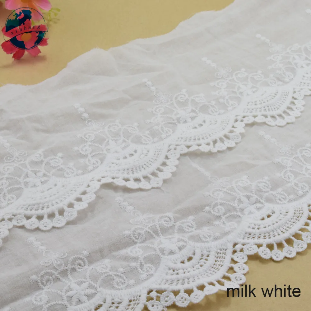 22 см двухслойная кружевная хлопковая вышивка французская лента ткань гипюр