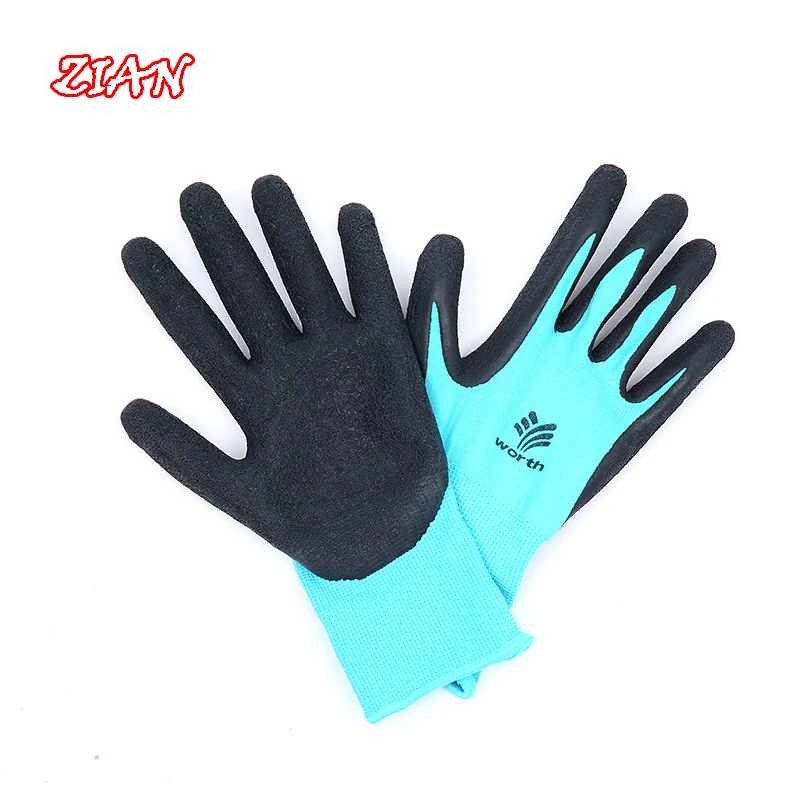 

Nylon Latex Work Gloves 2pairs Garden Planting Gloves Non-slip Wear Comfortable and Breathable Outdoor Work Construction Site