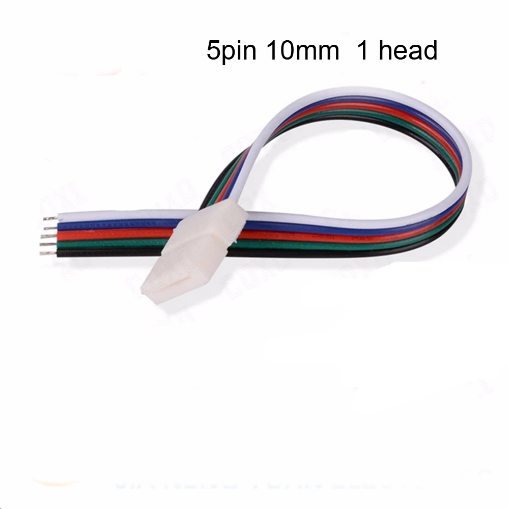 1 шт. 5pin RGBW прокладка подключить провод solderless 10 мм 12 мм ширина 5pin карабин адаптер с кабелем для RGBWW светодиодные ленты