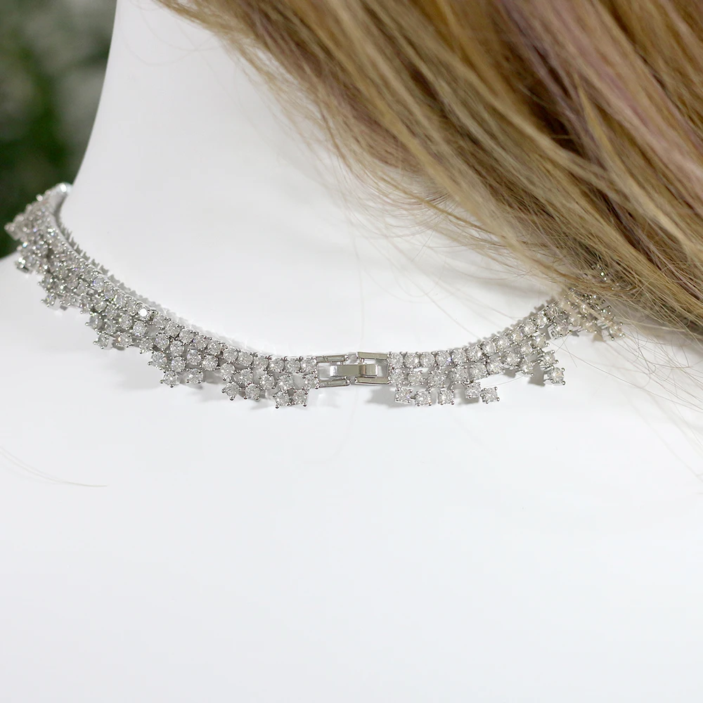 

Bright Spark Plug Cubic Zircon Earrings Necklace Dinner Sst Wedding Dress Dress Accessories