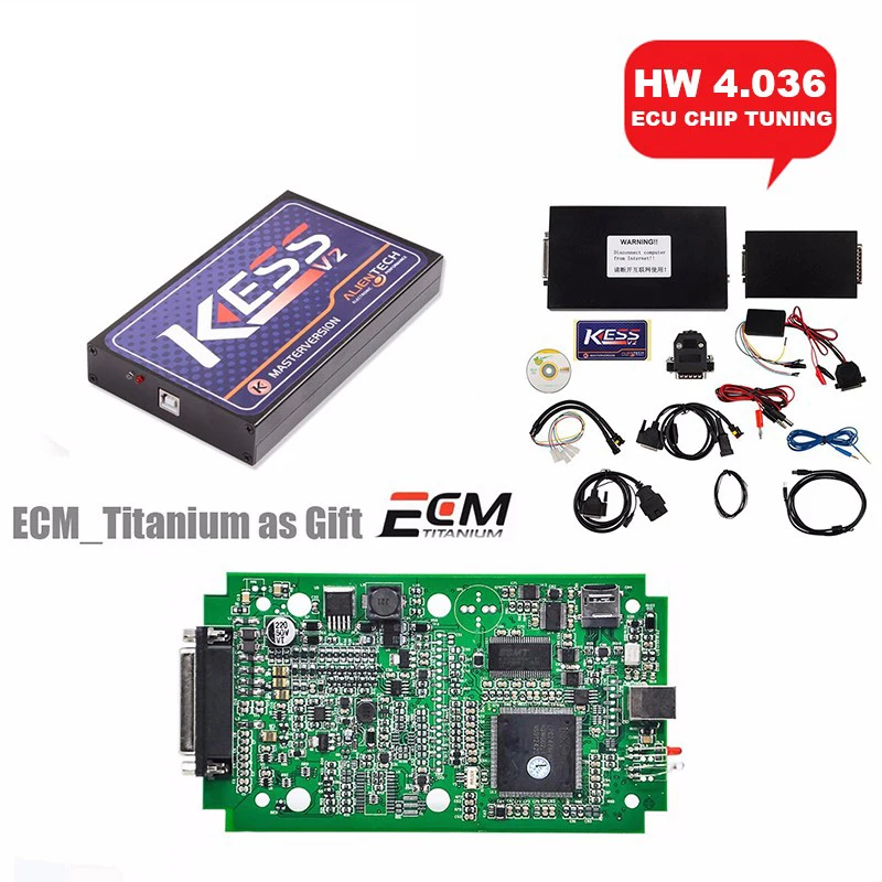 KESS V2 v2.3 4.036 OBD2 менеджер Тюнинг Комплект мастер Ver + KTAG v6.070 ЭБУ программирования