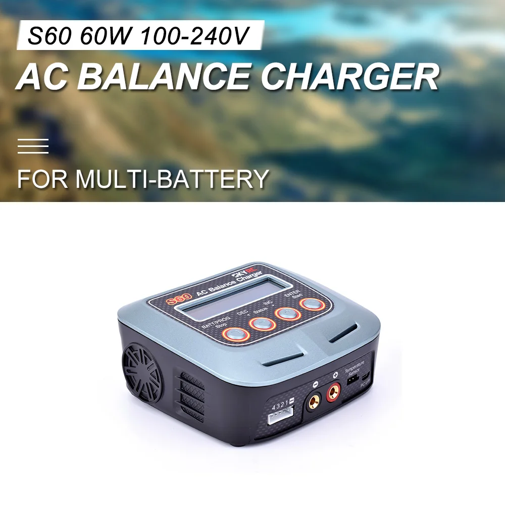 Подлинное SKYRC S60 60 Вт Зарядное устройство переменного тока/зарядное СОП 100-240 В для