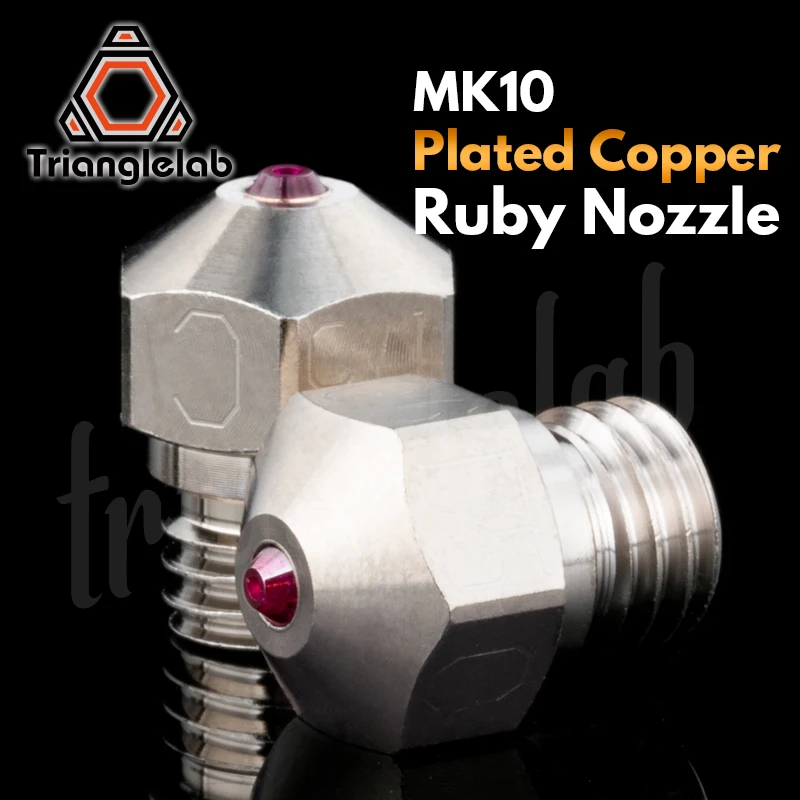 Trianglelab MK10 Plated Copper Ruby Nozzle Thread M7 for Micro Swiss MK10 HOTEND MK10 HEATER BLOCK PETG ABS PEI PEEK NYLON