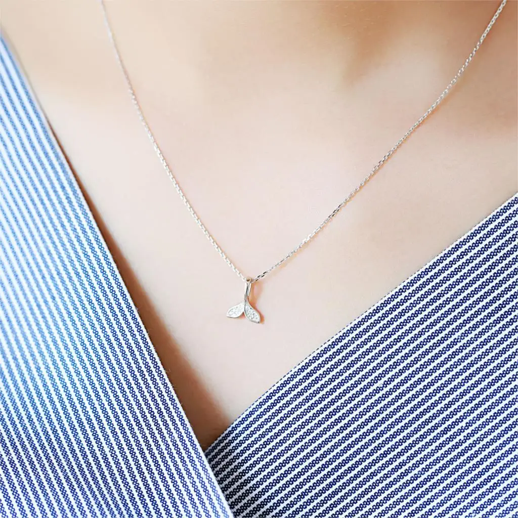 Женское Ожерелье с кулоном русалка из серебра 100% пробы|necklace women|cz necklacechain pendant |
