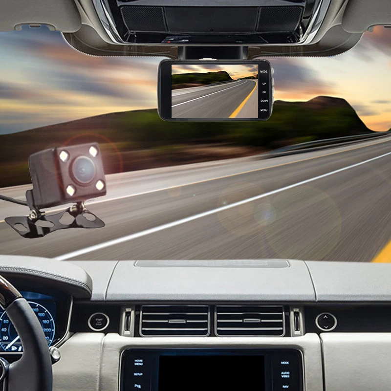 4 0 &quotips Автомобильная dvr камера с двойным объективом ADAS LDWS FHD 1296P ночного видения