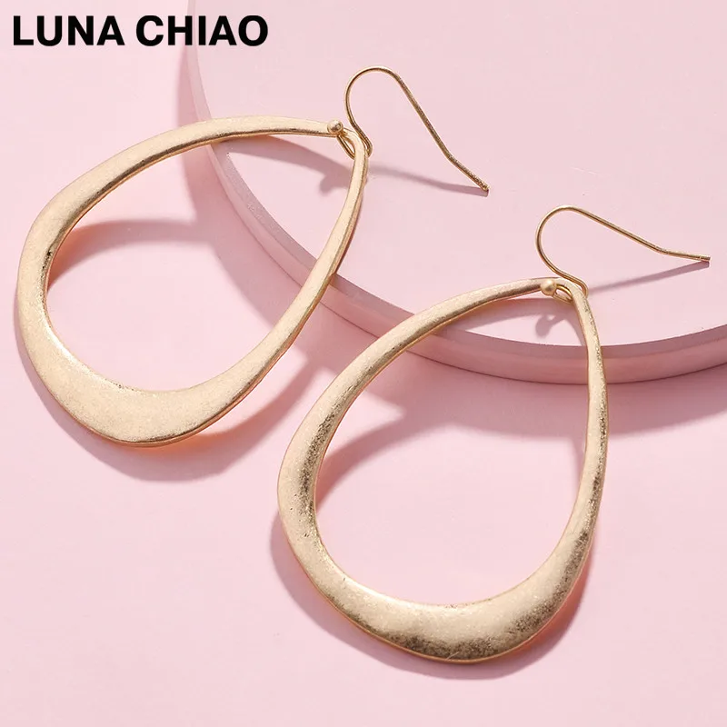 Женские серьги капельки LUNA CHIAO золотистые/серебристые металлические с простым