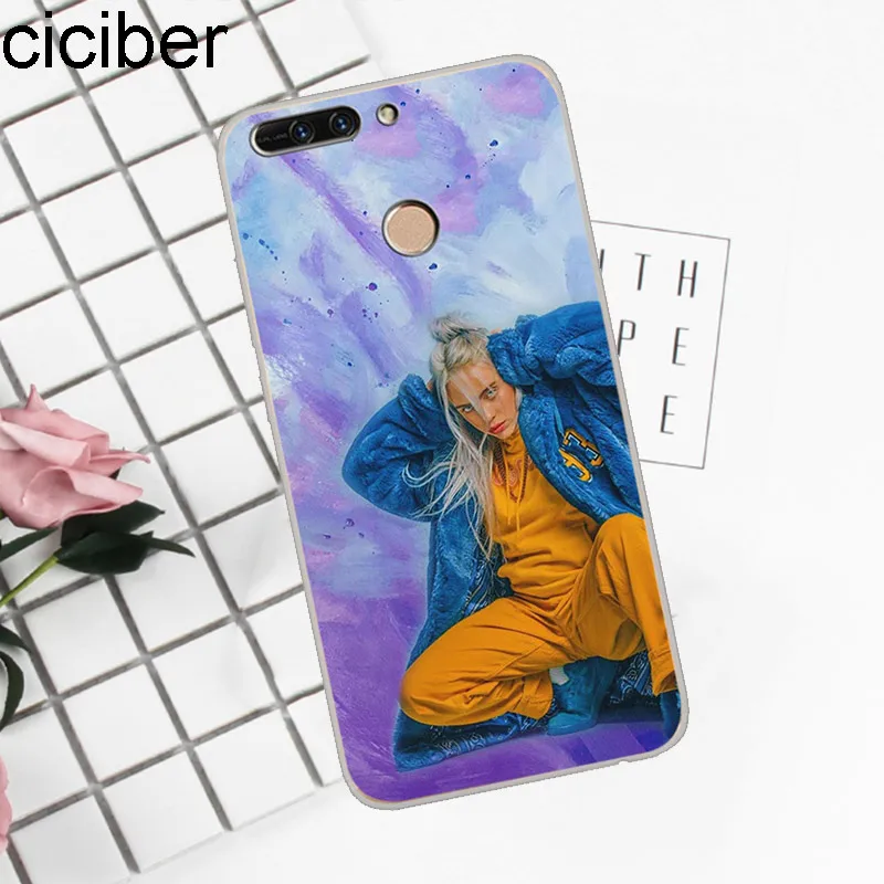 Ciciber для Honor V 10 9 8 Pro Lite X C Play 7A мягкие ТПУ чехлы Billie Eilish телефонов Y 7 6 5 3 Prime 2017 2018 2019 |