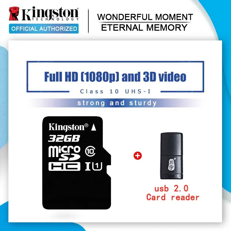 Карта памяти Kingston Micro SD 64 ГБ 128 16 класс 10 TF карта 32 MicroSDHC/SDXC UHS-1 8 c 4 MicroSD Plus reade - купить