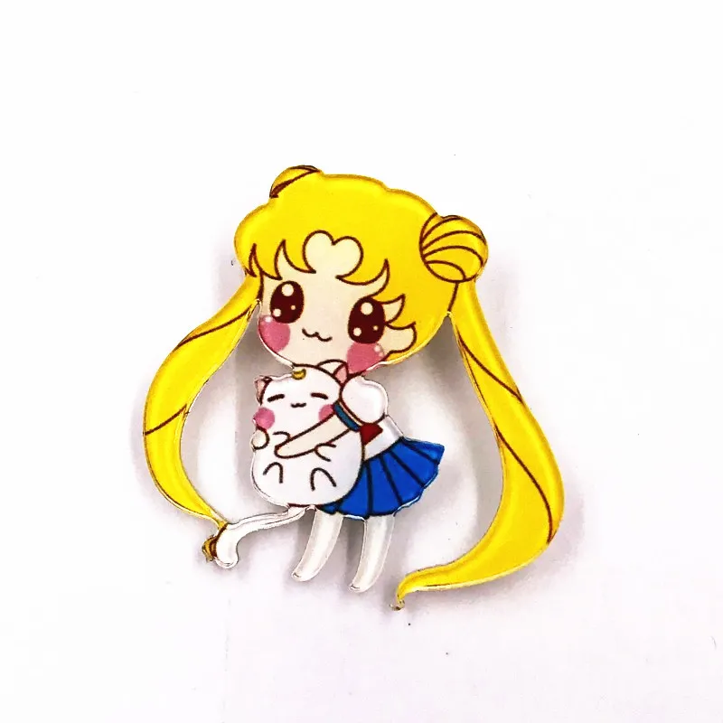 1 шт. милые Kawaii Сейлор Мун девушка красивые акриловые значки булавки персонаж