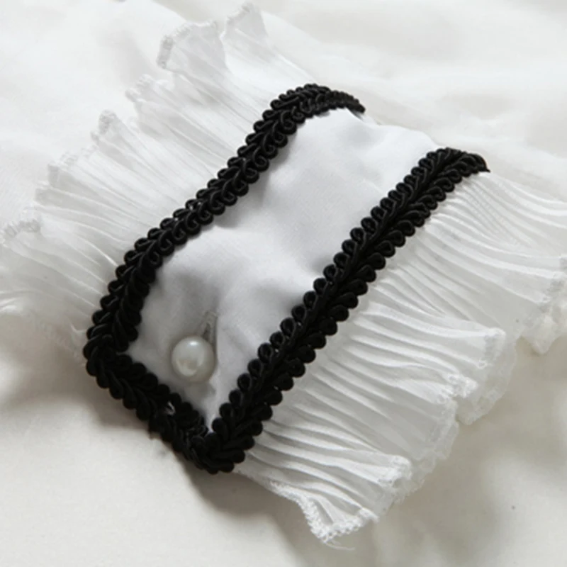 Блузка TWOTWINSTYLE весенняя винтажная с длинным рукавом воротником стойкой|Блузки| |