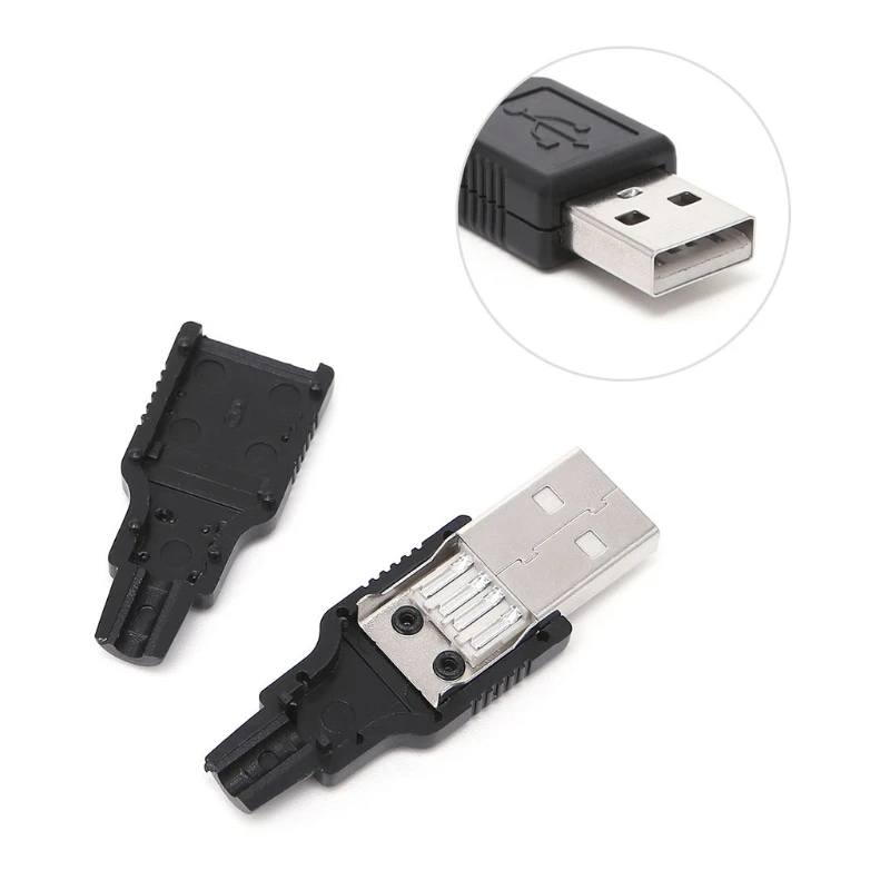 10 комплектов сделай сам USB 2 0 тип А штекер 4-контактный разъем с пластиковой