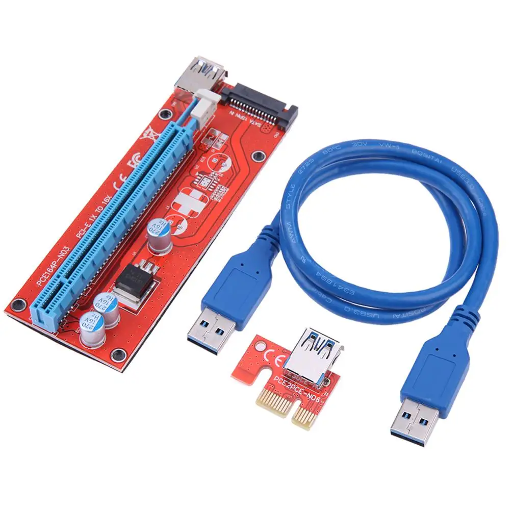 60 см PCI E расширитель Riser карта Express 1X для 16X Райзер доска с USB 3 0 адаптера
