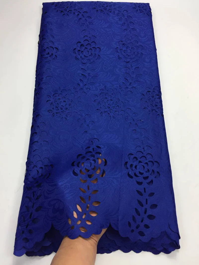 

white color African lace fabric 5yards soft laser cut lace fabric with beautiful design for making party dress CLL10D