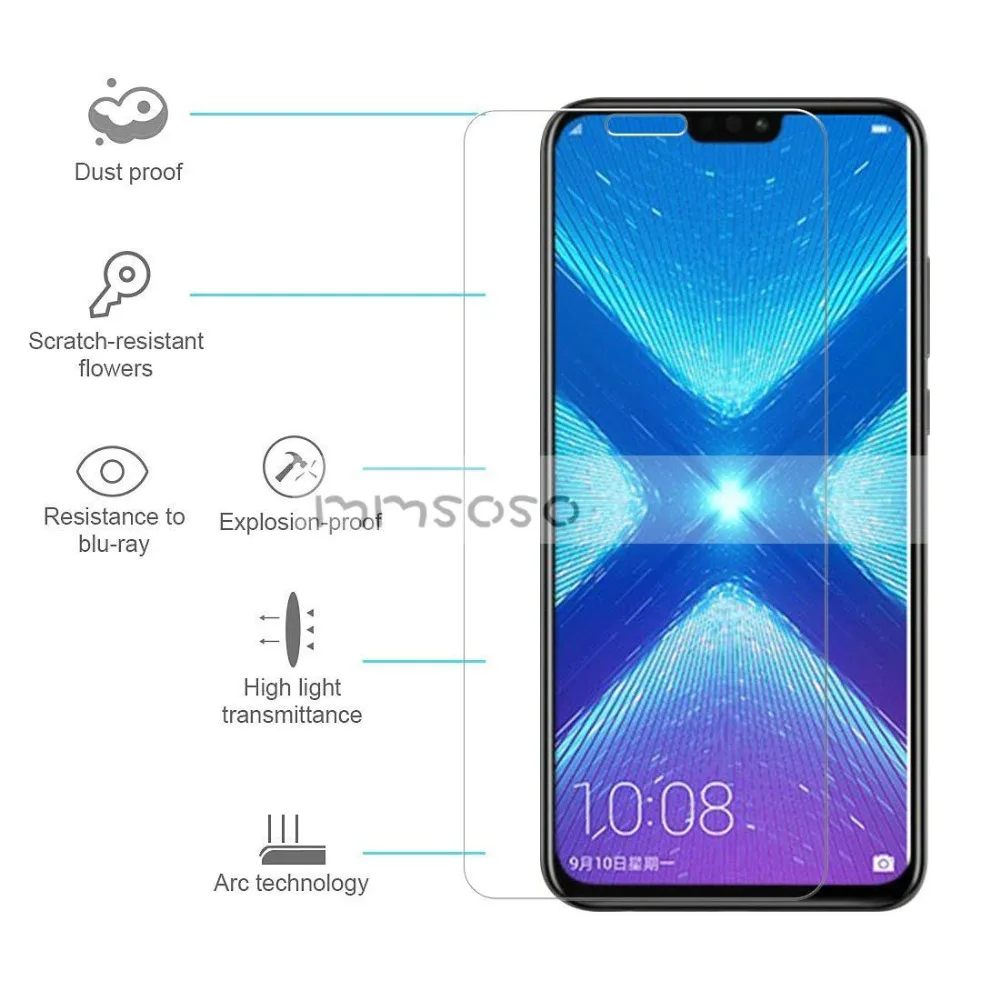 2 шт закаленное стекло для Huawei Honor 8 X 8X Max протектор экрана Премиум прозрачное 8X8