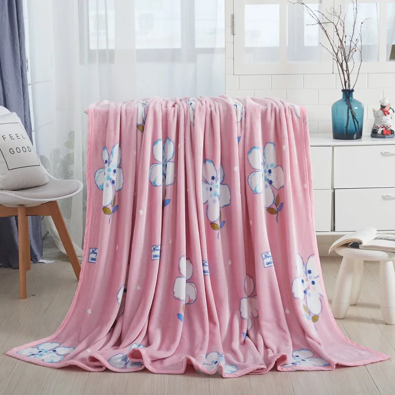 Одеяло с покрывалом Light Red White Print размером 200x230 см из мягкого высокой плотности фланеля для дивана/кровати/автомобиля, переносные пледы.