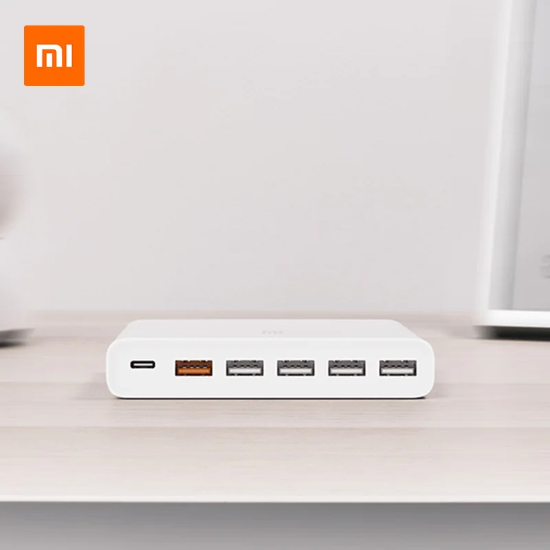 Оригинальное зарядное устройство Xiaomi USB-C, 60 Вт, выходное зарядное устройство type-C, 6 usb-портов, QC 3,0, быстрая зарядка, 18 Вт, x2+ 24 Вт(5 В = a макс.), для смартфона, планшета