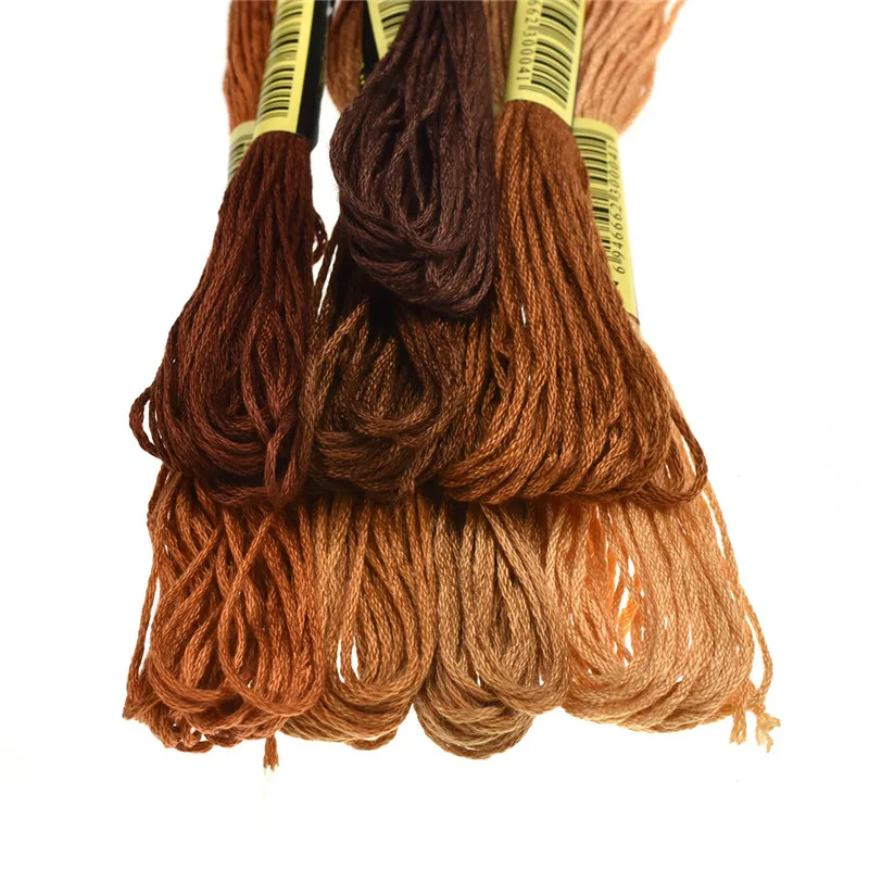 

KOKNIT 8pcs/lot Similar Color Embroidery Threads Cross Stitch Floss 6 Shares Embroidery Thread Sewing Skeins Craft For Women Mom