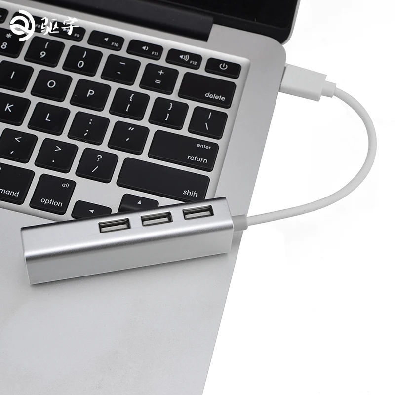 Алюминиевый сплав USB2.0 концентратор Ethernet адаптер + 3 порта USB 2 0 к RJ45 10/100 Мбит/с Lan