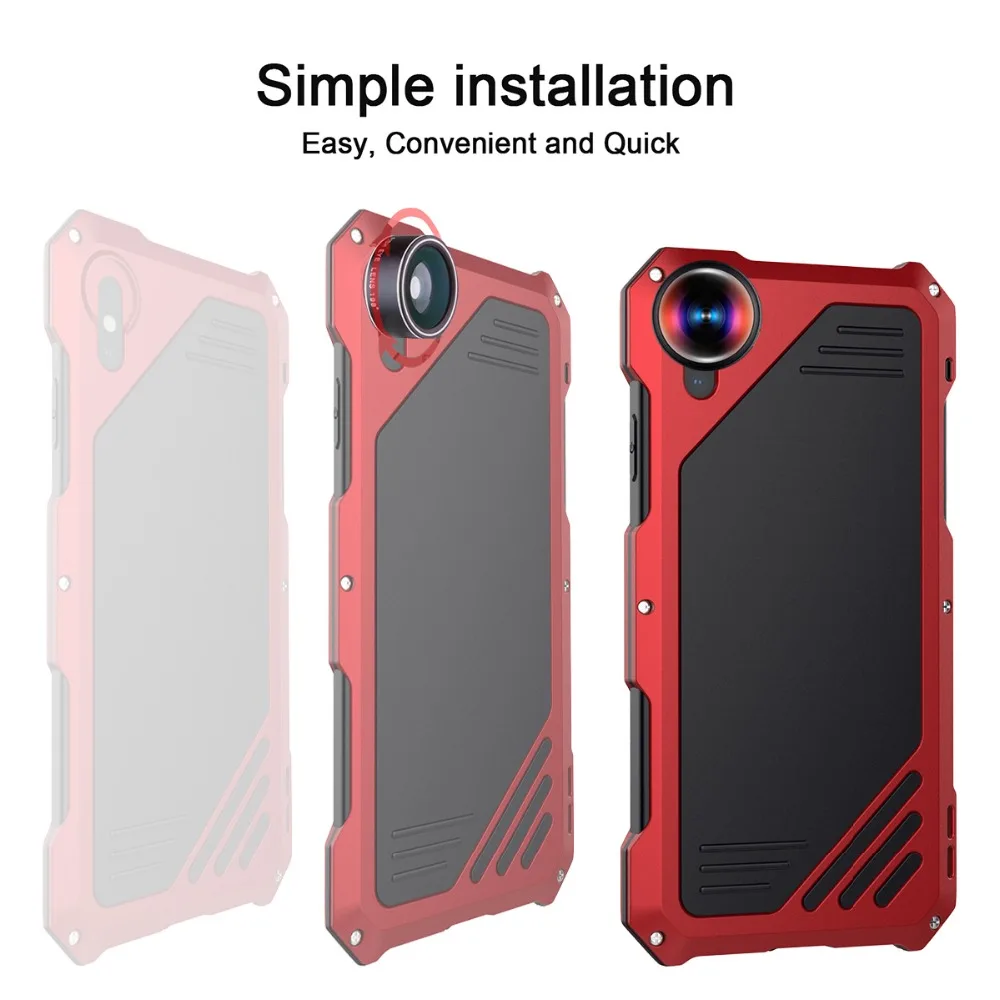 Metal Aluminum Case Cover With Fisheye Wide Angle Macro Lens For iPhone XR XS MAX Protective |