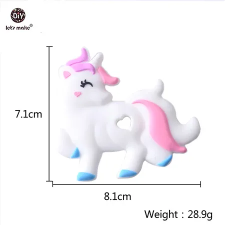 unicorn 1 Let's Make Baby Teether 1 шт. грызун мультфильм животное пищевой силиконовый прорезыватель BPA бесплатно коала Прорезыватель зубов "медведь" для зубов крошечный стержень - Цвет: unicorn 1